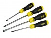 Stanley Cushion Grip Screwdriver Set Par/Flared /Phillips 4pce