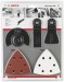 Bosch 5-piece universal set ACZ 85 EB (1x); AIZ 28 EB (1x); ATZ 52 SFC (1x); Red Wood-top Schleifblatt (10x); White Pain