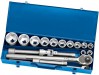 DRAPER Expert 17 Piece 3/4\" Sq. Dr. Metric Socket Set with Extendable Ratchet