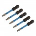 Draper Expert TX-STAR® Impact Screwdriver Bits, T10 x 50mm, 1/4\" Hex (Pack of 5)