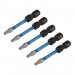 Draper Expert TX-STAR® Impact Screwdriver Bits, T15 x 50mm, 1/4\" Hex (Pack of 5)