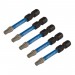 Draper Expert TX-STAR® Impact Screwdriver Bits, T25 x 50mm, 1/4\" Hex (Pack of 5)