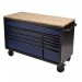 BUNKER® Workbench Roller Tool Cabinet, 10 Drawer, 56\", Blue