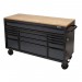 BUNKER® Workbench Roller Tool Cabinet, 15 Drawer, 61\", Grey