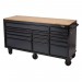 BUNKER® Workbench Roller Tool Cabinet, 15 Drawer, 72\", Grey