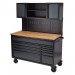 BUNKER® Roller Workstation with Workbench, 10 Drawer, 56\", Grey