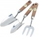 DRAPER Expert 3 Piece Stainless Steel Hand Fork and Trowels Set with FSC Certified Ash Handles