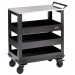 BUNKER Modular 3 Tier Trolley with Pull Handle and Stainless Steel Worktop, 714mm