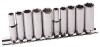 DRAPER EXPERT 10 PIECE METRIC & AF SET OF 1/4\" SQUARE DRIVE DEEP HI-TORQ SOCKETS ON A RAIL