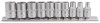1/4\" Sq. Dr. Metric Sockets on Metal Rail (10 piece)