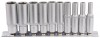 1/4\" Sq. Dr. Metric Deep Sockets on Metal Rail (10 piece)
