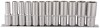 1/2\" Square Drive Deep Socket Set on Metal Rail (12 Piece)