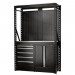 BUNKER® 15 Piece Modular Storage Combo 2 Tier Racking with Stainless Steel Shelving, Pegboards and Floor Cabinets, 