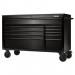 BUNKER 10 Drawer Workbench Roller Tool Cabinet with Black Stainless Steel Worktop, 56\"