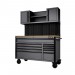 BUNKER 10 Drawer Roller Workstation with Workbench, 56\", Light Grey