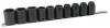 DRAPER EXPERT 10 PIECE 1/2\" SQUARE DRIVE HI-TORQ METRIC IMPACT SOCKET SET ON A RAIL