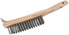 Heavy Duty 4 Row Wire Scratch Brush with Scraper (310mm)