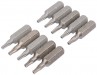 DRAPER EXPERT BAG OF 10 T9 TORX SECURITY X 26MM X 1/4\" HEXAGON SHOT BLAST SCREWDRIVER BITS