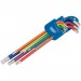 Metric Coloured Extra Long Hexagon and Ball End Key Set (9 Piece)