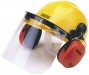 SAFETY HELMET WITH EAR MUFFS AND VISOR