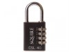 Henry Squire Recodeable Black Combination Padlock 40mm