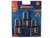 Recodeable Black Combination Padlock (3) 30mm