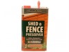 Ronseal Shed & Fence Wood Preservative Autumn Brown 5 Litre