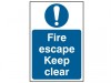 Scan Fire Escape Keep Clear - PVC (200 x 300mm)