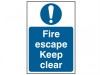 Scan Fire Escape Keep Clear - PVC (200 x 300mm)