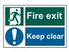 Scan Fire Exit Keep Clear - PVC (300 x 200mm)