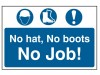 Scan No  Hat, No Boots, No Job - PVC (600 x 400mm)