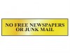 Scan No Free Newspapers Or Junk Mail - Pol (200 x 50mm)