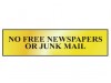 Scan No Free Newspapers Or Junk Mail - Pol (200 x 50mm)